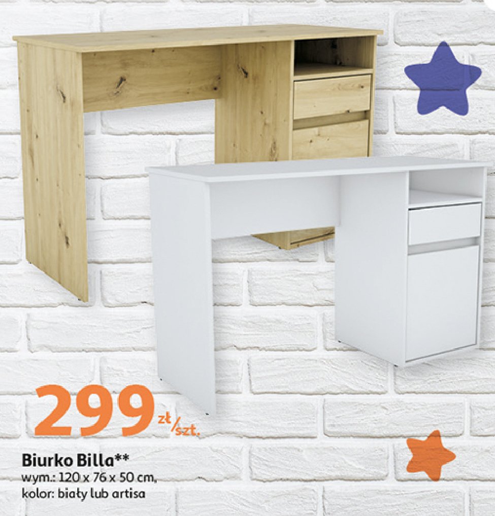 Biurko billa 120 x 76 x 50 cm promocja