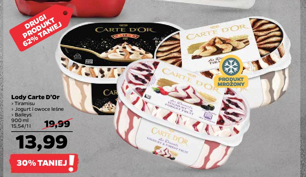 Lody yoghurt & forest fruit Algida carte d'or les desserts promocje