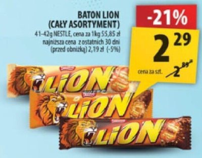 Baton Lion Nestle (cały asortyment) promocja w Arhelan