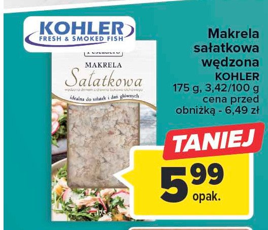 Makrela sałatkowa wędzona KOHLER promocja