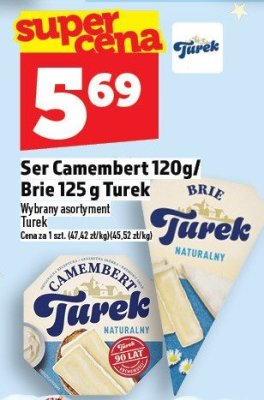 Ser Camembert 120g/Brie 125 g Turek promocja w TOPAZ