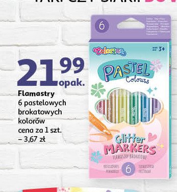 Flamastry pastelowe brokatowe Colorino promocja