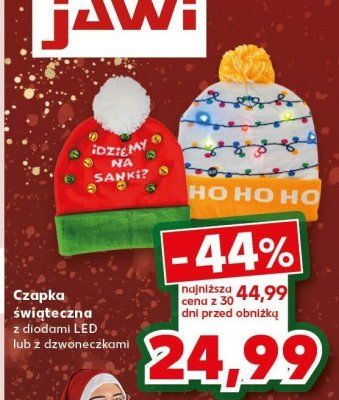 Czapka świąteczna z diodami LED jAWi promocja w Kaufland