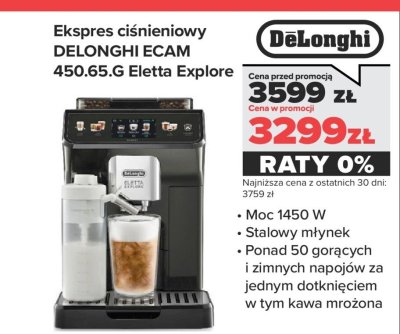 Ekspres ciśnieniowy ECAM 450.65.G Eletta Explore promocja w NEONET