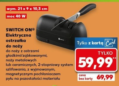 Elektryczna ostrzałka do noży do noży z ostrzami gładkimi i ząbkowanymi, noży metalowych lub ceramicznych, 2-stopniowy system szlifowania, z wyjmowanym, magnetycznym pojemnieczem pyłu na pozostałości materiału promocja w Kaufland