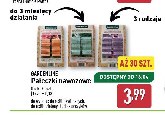 Pałeczki nawozowe do roślin zielonych GARDEN LINE promocja w Aldi