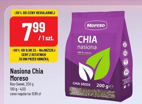 Nasiona chia Moreso promocja