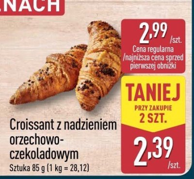 Croissant z nadzieniem orzechowo-czekoladowym promocja w Aldi