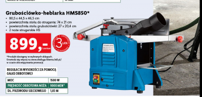 Heblarka grubościółkowa stołowa 1500 w hms850 promocja