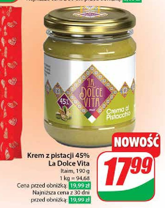 Krem pistacjowy LA DOLCE VITA promocja