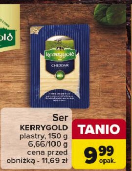Ser cheddar plastry Kerrygold promocja w Carrefour Market