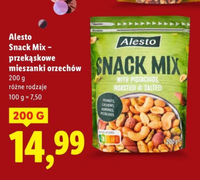 Przekąski Alesto Snack Mix - przekąskowe mieszanki orzechów promocja w Lidl