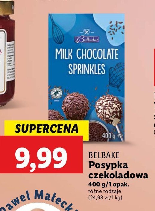 Posypka z czekolady mlecznej Belbake promocja