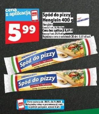 Spód do pizzy Henglein 400 g promocja w TOPAZ