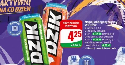 Napój energetyzujący 2 rodzaje promocja w Dino