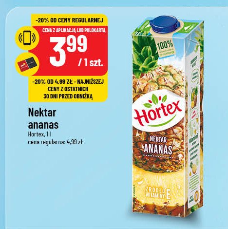 Nektar ananasowy Hortex promocja w POLOmarket