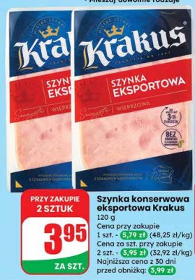Szynka konserwowa eksportowa Krakus promocja w Dino