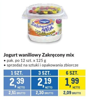 Jogurt waniliowy Zakręcony mix promocja w Makro