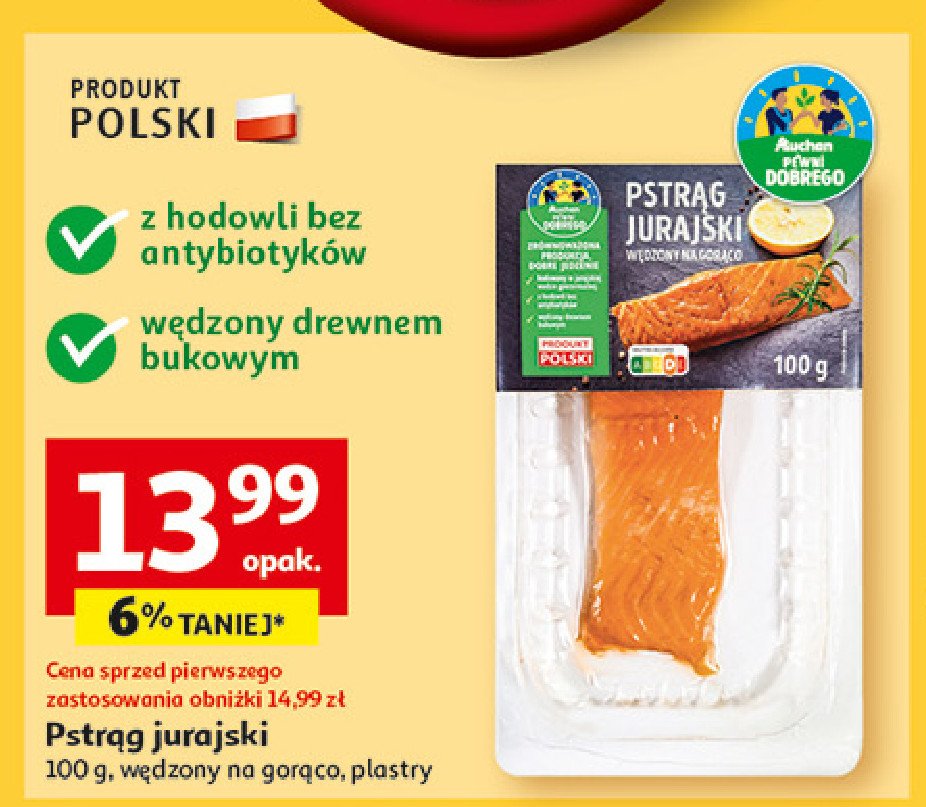 Pstrąg jurajski wędzony na gorąco Auchan pewni dobrego promocja