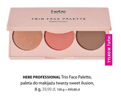Paleta Trio Face Palette do makijażu twarzy sweet illusion HEBE PROFESSIONAL promocja w Hebe