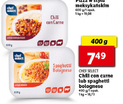 Spaghetti bolognese Chef select promocja