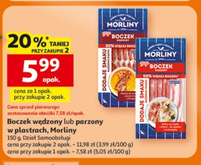 Boczek wędzony lub parzony w plastrach, Morliny promocja w Auchan