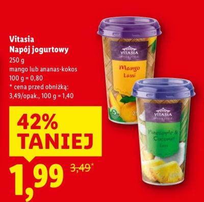 Napój jogurtowy Vitasia mango lub ananas-kokos promocja w Lidl