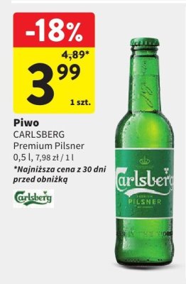 Piwo Carlsberg Premium Pilsner promocja w Intermarche