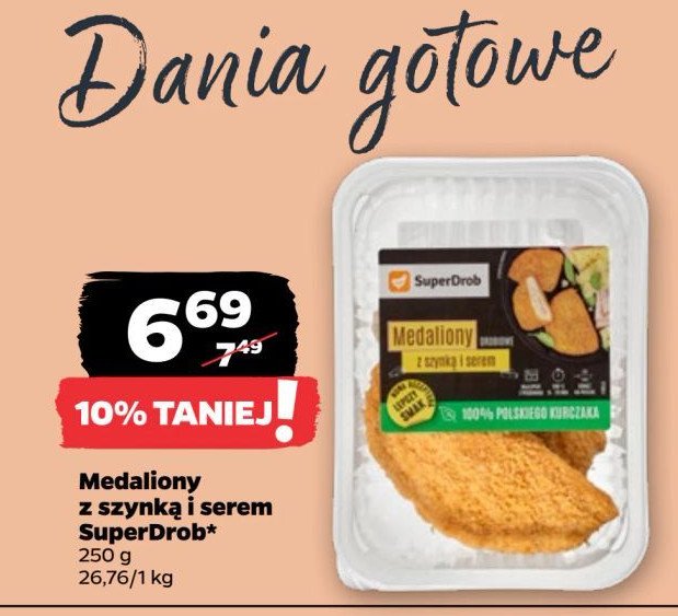 Medaliony Drobiowe z szynką i nadzieniem serowym promocja w Netto