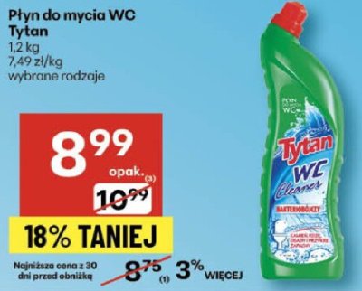 Płyn do mycia WC Tytan wybrane rodzaje promocja w Delikatesy Centrum