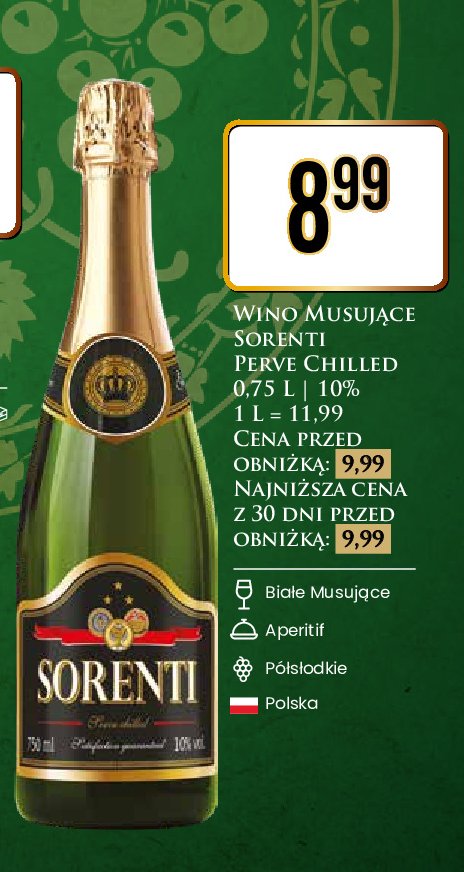 Wino PERVE CHILLED SORENTI promocja