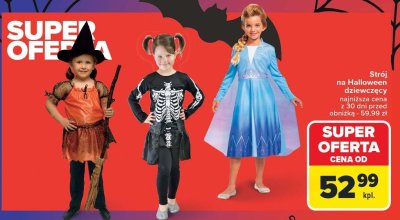Strój na Halloween dziewczęcy różne rodzaje Carrefour promocja w Carrefour