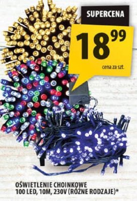 Oświetlenie choinkowe 100 LED, 10M, 230V (różne rodzaje) promocja w Arhelan