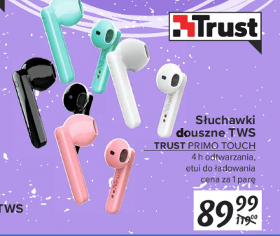 S艂uchawki primo touch seledynowe Trust promocja