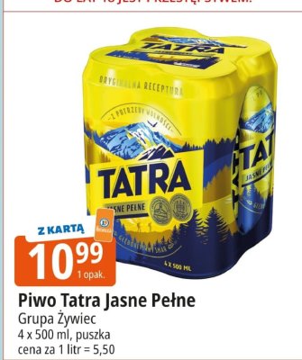 Piwo Tatra Jasne Pełne promocja w Leclerc