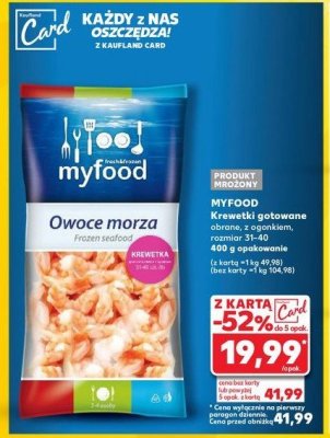 Krewetki gotowane obrane 31/40 Myfood promocja