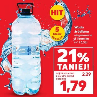 Woda źródlana niegazowana Kaufland promocja w Kaufland