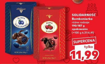 Bombonierka Solidarność śliwka nałęczowska promocja w Kaufland