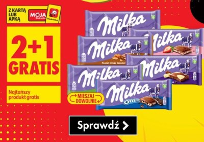 Czekolada Milka różne rodzaje 2+1 gratis promocja w Biedronka