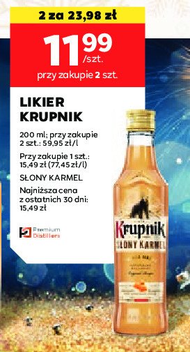 Likier Krupnik słony karmel promocja w Stokrotka