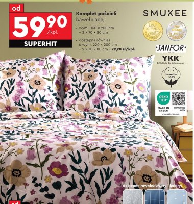 Komplet po艣cieli bawe艂nianej wym. 160 x 200 cm + 2 x 70 x 80 cm Detexpol promocja w Biedronka