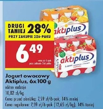 Napój probiotyczny truskawka Aktiplus promocja