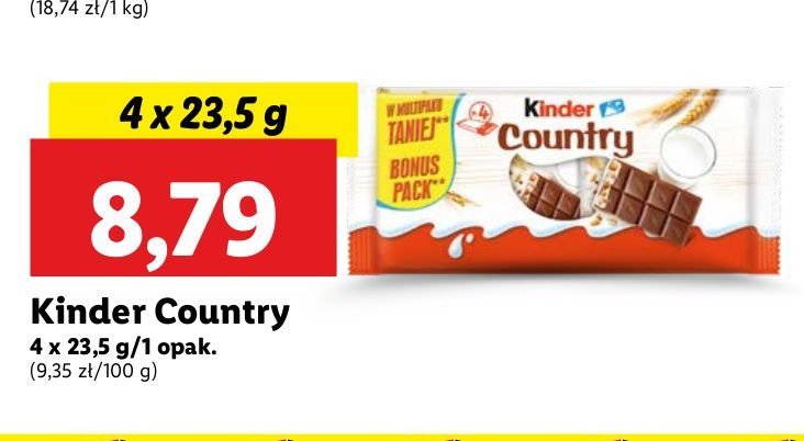 Baton Kinder Country promocja w Lidl