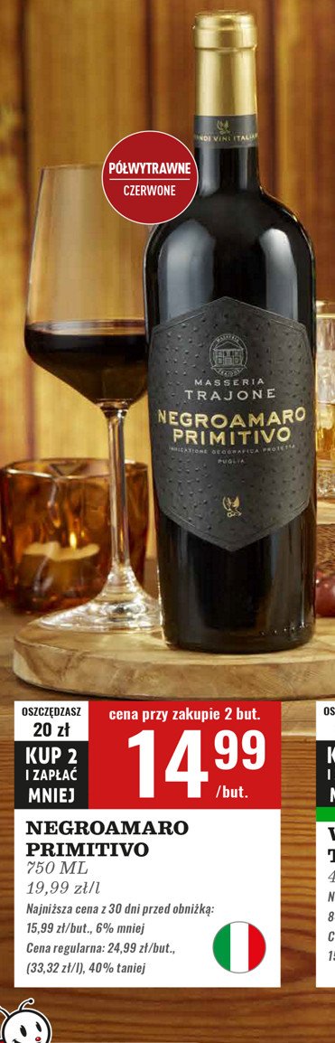 Wino Negroamaro primitivo promocja