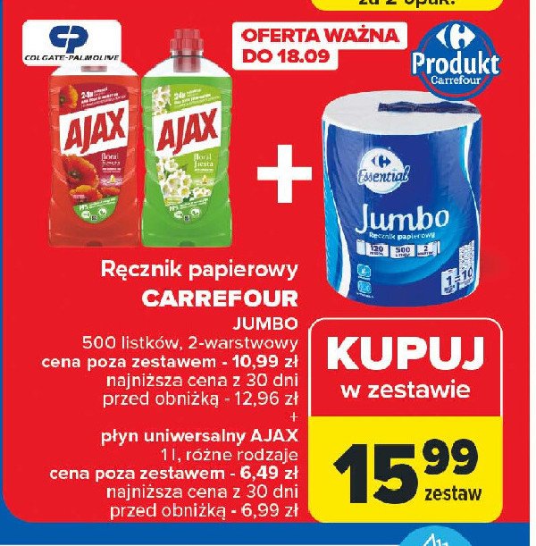 Ręcznik papierowy jumbo Carrefour essential promocja