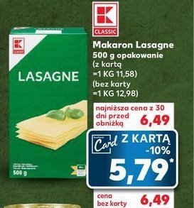 Makaron lasagne K-classic promocja