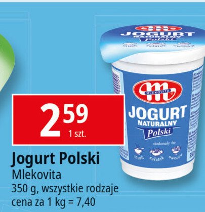 Jogurt naturalny Mlekovita jogurt polski promocja w Leclerc