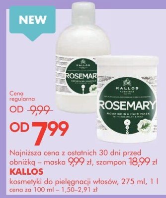 Kosmetyki do pielęgnacji włosów Kallos promocja w Super-Pharm