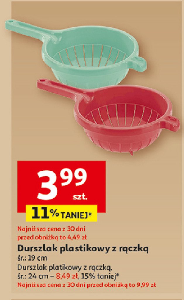 Durszlak plastikowy z rączką 19 cm promocja