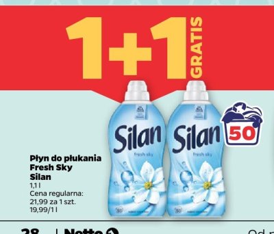 Płyn do płukania Fresh Sky 1,1 l 1+1 GRATIS promocja w Netto